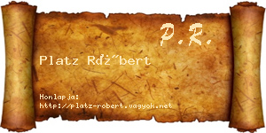 Platz Róbert névjegykártya